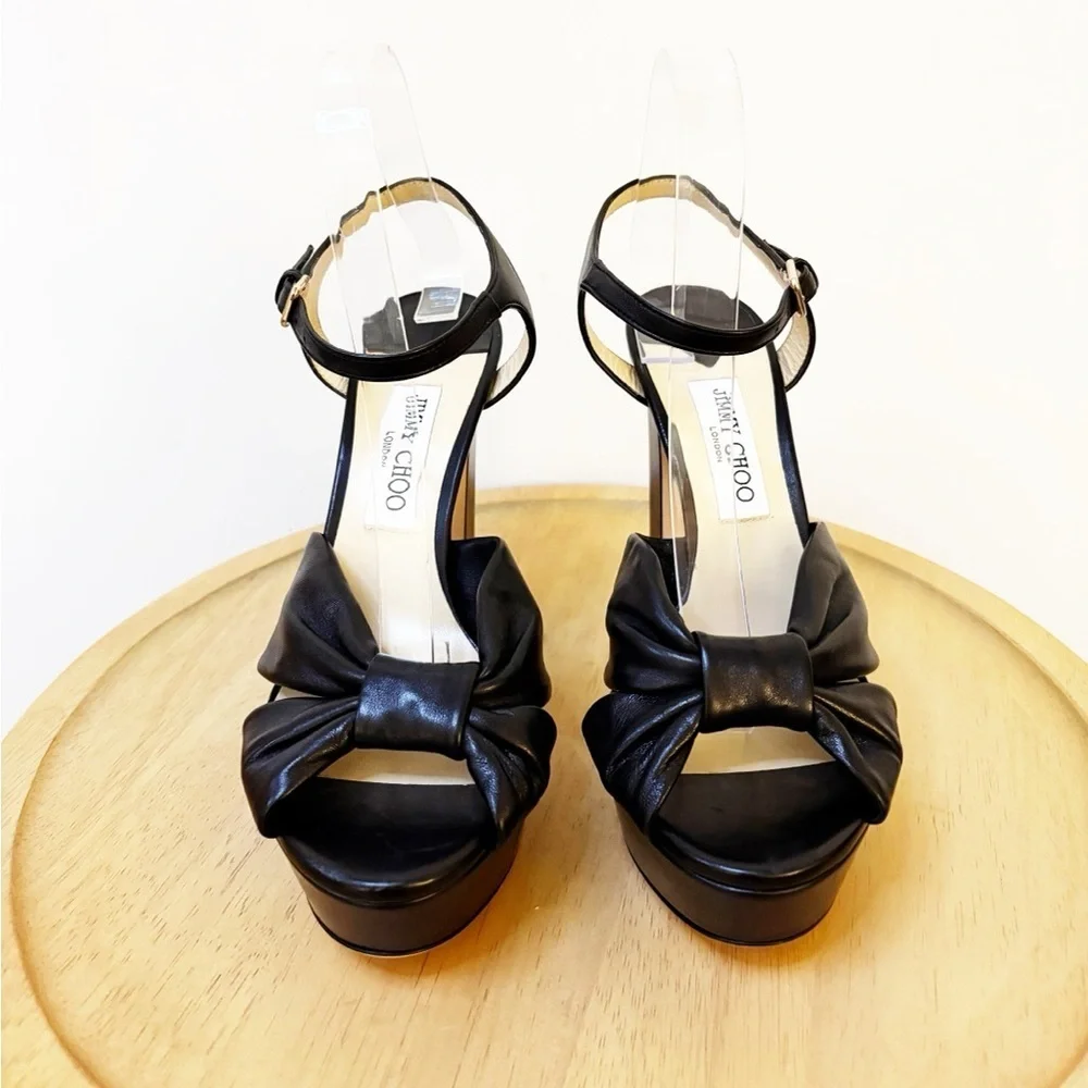 New Jimmy Choo Heloise Nappa Platform Heel